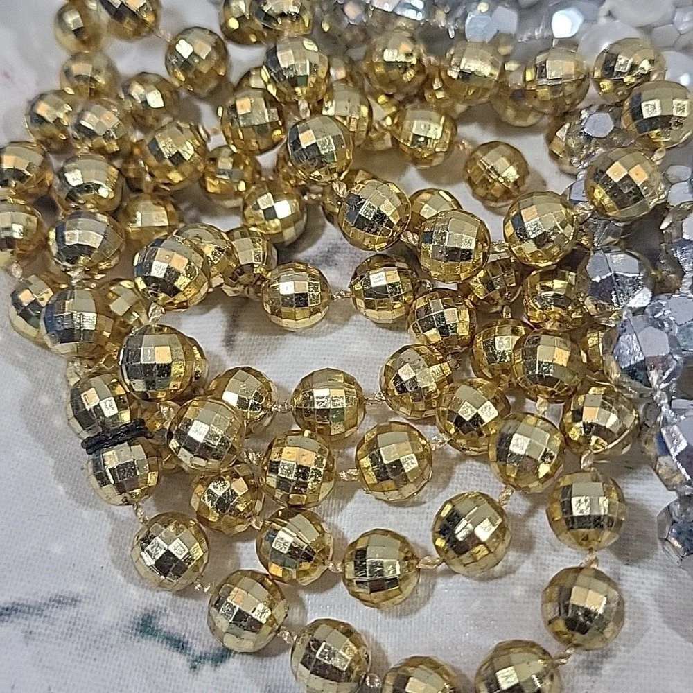 Mardi Gras Style Beads Multicolor Metallic Party‎ Decor Costume Necklaces Lot